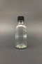 Hermia Juego de Botellas de Vidrio de 6 Piezas, 50 ml, Transparente y Negro